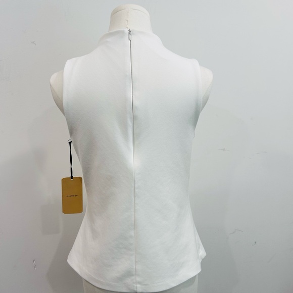 Halogen Creamy White Fitted Mock Sleeveless Top - Picture 2 of 3